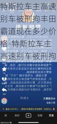 特斯拉車主高速別車被刑拘豐田霸道現(xiàn)在多少價(jià)格-特斯拉車主高速別車被刑拘