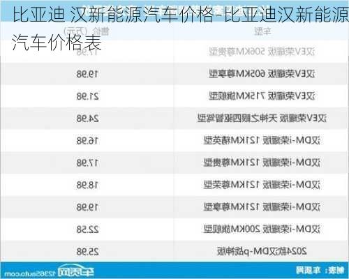 比亞迪 漢新能源汽車價格-比亞迪漢新能源汽車價格表