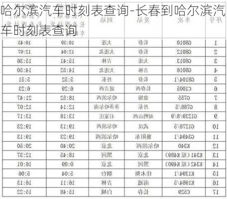 哈爾濱汽車時(shí)刻表查詢-長(zhǎng)春到哈爾濱汽車時(shí)刻表查詢