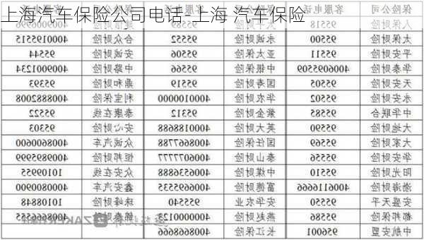 上海汽車保險公司電話-上海 汽車保險