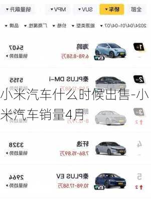 小米汽車什么時候出售-小米汽車銷量4月