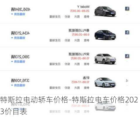 特斯拉電動(dòng)轎車(chē)價(jià)格-特斯拉電車(chē)價(jià)格2023價(jià)目表