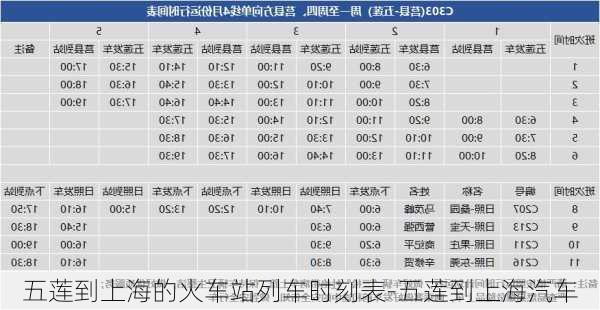 五蓮到上海的火車站列車時(shí)刻表-五蓮到上海汽車