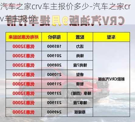 汽車之家crv車主報價多少-汽車之家crv車主報價
