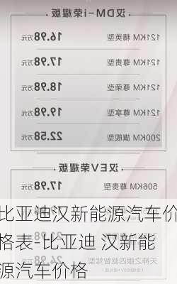 比亞迪漢新能源汽車價格表-比亞迪 漢新能源汽車價格