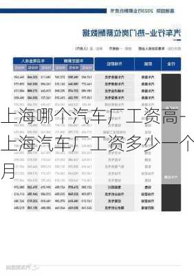 上海哪個(gè)汽車廠工資高-上海汽車廠工資多少一個(gè)月