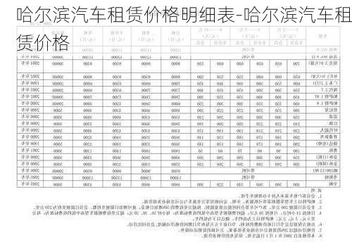 哈爾濱汽車租賃價(jià)格明細(xì)表-哈爾濱汽車租賃價(jià)格