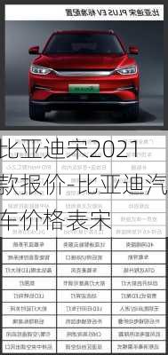 比亞迪宋2021款報(bào)價(jià)-比亞迪汽車價(jià)格表宋