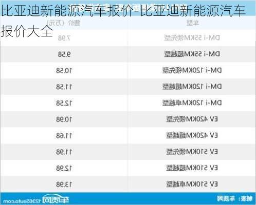 比亞迪新能源汽車(chē)報(bào)價(jià)-比亞迪新能源汽車(chē)報(bào)價(jià)大全