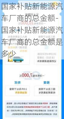 國家補貼新能源汽車廠商的總金額-國家補貼新能源汽車廠商的總金額是多少