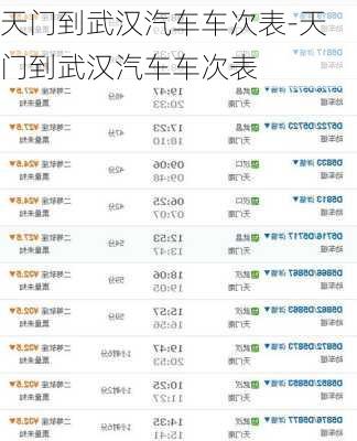 天門到武漢汽車車次表-天門到武漢汽車車次表