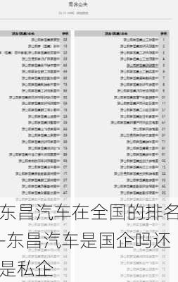 東昌汽車在全國的排名-東昌汽車是國企嗎還是私企