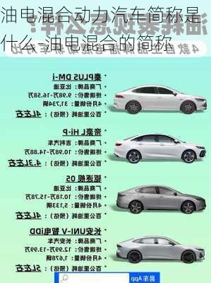 油電混合動力汽車簡稱是什么-油電混合的簡稱