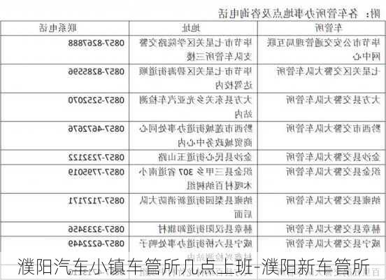 濮陽(yáng)汽車(chē)小鎮(zhèn)車(chē)管所幾點(diǎn)上班-濮陽(yáng)新車(chē)管所