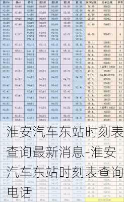 淮安汽車東站時刻表查詢最新消息-淮安汽車東站時刻表查詢電話